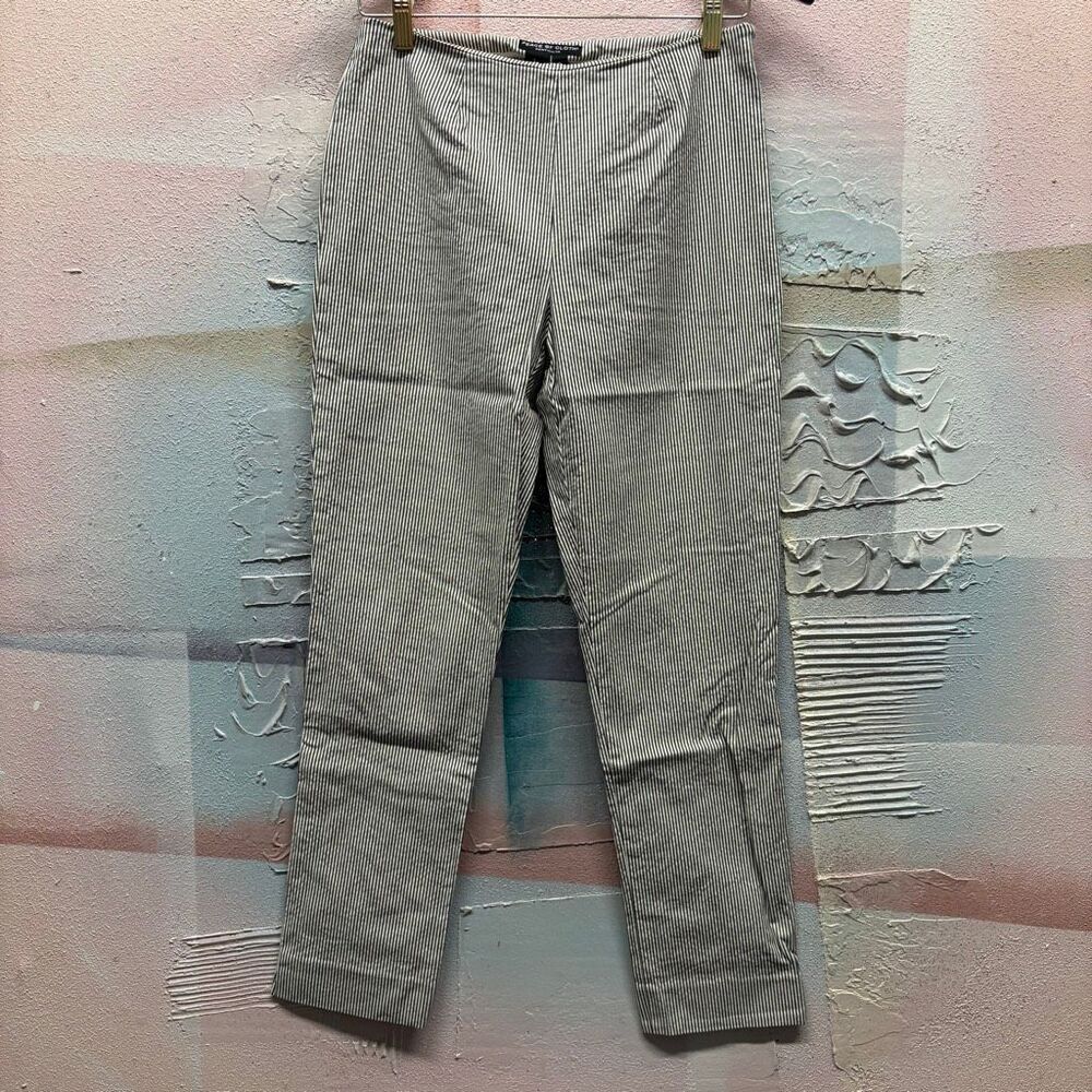 Peace of Cloth Panticular 2 Blue White Vertical Stripe Dress Pants Preppy Luxury